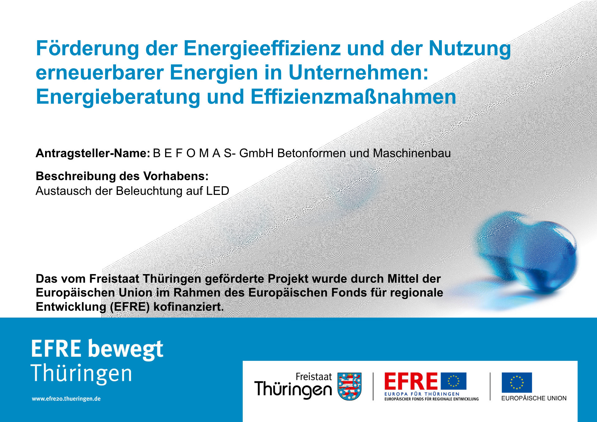 Austausch der Beleuchtung auf LED-EFRE-Plakat